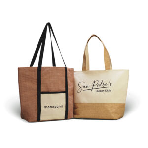 Natural Canvas & Jute Beach Tote Bags