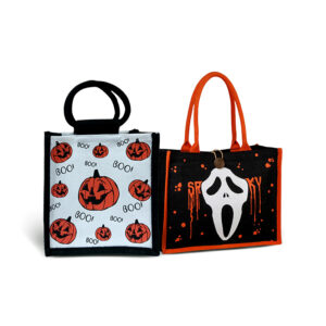 Happy Halloween Dyed Jute & Canvas Bags